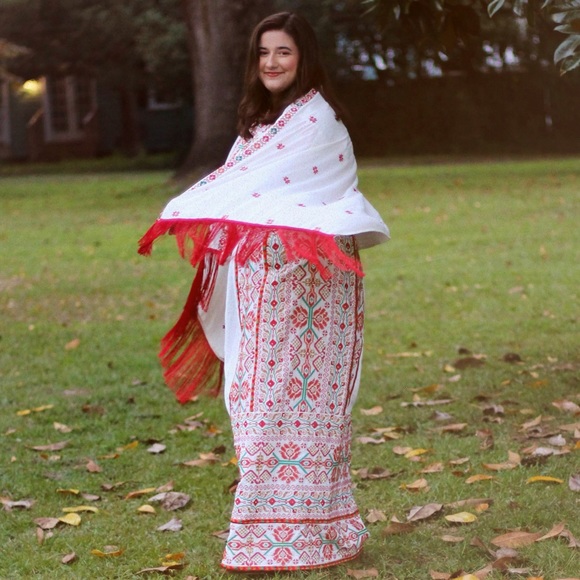 Palestinian Thobe W/ Matching Belt & Scarf - Picture 2 of 4